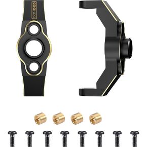 COOWOO RC Counterweight Upgrade Parts Set for 1/18 TRX-4M RC Crawler Cars, Set of 2 Steering Knuckles and 2 Caster Blocks, Made of Brass, Black Coated