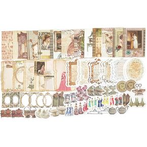 100PCS Vintage Journaling Scrapbooking Supplies Ephemera Pack for Junk Journal Bullet Journals Planners Decoupage Paper Scrapbook Stickers Aesthetic Cottagecore Collage Craft Album (Romance)