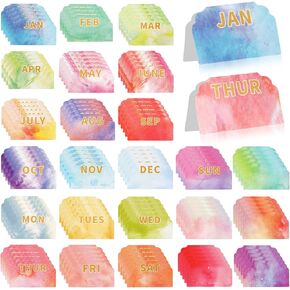 NEWEST 120 Pieces Monthly Tabs, Adhesive Month Tabs for Planner Colorful Monthly Weekly Tabs Calendar Stickers Decorative Index Tab for Planners Journal Notebook Office School Supplies