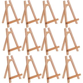 U.S. Art Supply 10.5" Small Tabletop Display Stand A-Frame Artist Easel (Pack of 12) Beechwood Tripod, Kids Student School Painting Party Table Desktop Easel, Portable Canvas Photo Picture Sign Holder