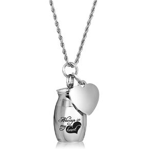 ChunlongFour Waterproof Pet Urn Necklace for Dogs Ashes, Cat Dog Urn Ashes Necklace for Cremation Ash Keepsake Memorial Jewelry Pend
