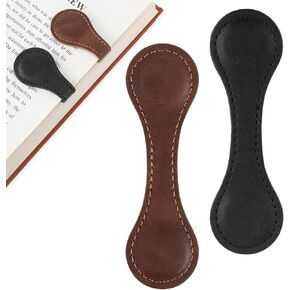 2 Pcs Leather Magnet Bookmark Retro Book Page Holder Vintage Page Marker Clip Handmade Cute Reading Accessories for Women Bookworm Book Lovers Reader Gift