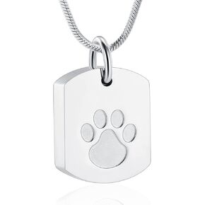Hearbeingt Paw Print Cremation Jewelry for Ashes for Pet Keepsake Urn Necklace for Dog Cat Ashes Keepsake Cremation Jewelry Women Men