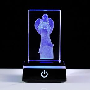 Qianwei 3D كريستال الجارديان الملاك الهدايا للنساء - الملاك الأحمر الكاردينال الهدايا تمثال الاشياء الوزن الورق التعاطف الهدايا المسيحية لأفضل صديق تذكار وزن الورق