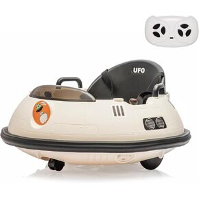 Kids Ride On Bumper Car, 12V Electric Bumping Car with Remote Control, 360 Degree Spin, Flashing Lights, Safety Belt, Music, Bumper Car for Toddlers, Green