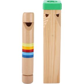 Train Whistle Set, Wooden Train Whistle, Beech Soft Sound Educational Toy Slide Whistles Smooth 4 Tones for Kids