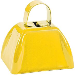 Fun Express Yellow Cowbells, Set of 12 - for Sporting Events, School Spirit and Party Noisemakers