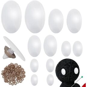 PH PandaHall 6 Styles White Safety Eyes 120PCS Oval Plastic Safety Eyes Craft Stuffed Animal Eyes with Washers for Crochet Plush Animal Amigurumi Puppet Teddy Bear Needle Felting Crafts Eyes