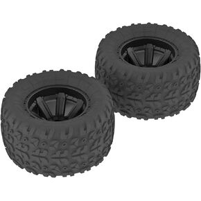 ARRMA 1/10 Copperhead MT Front/Rear 2.2/3.0 Pre-Mounted Tires, 12mm Hex, Black (2), ARAC9611