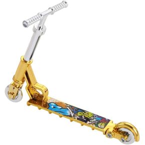 Gold Mini Two Wheel Tiny Fingerboard Scooters, Mini Finger Skateboards, Finger Scooter Fingertip Movement Skateboard for Finger Training Skateboards Finger Boards and Finger Bikes