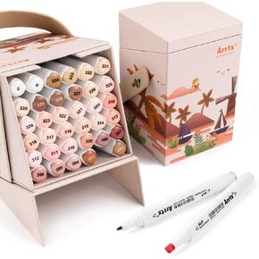 Arrtx Markers Alcohol Markers ALP 90 with Dual Tips, Permanent Art Marker Pen for Artist Adults Coloring, Drawing, Comic, Anime, Manga, Illustration, Painting, Sketching,Gift Package