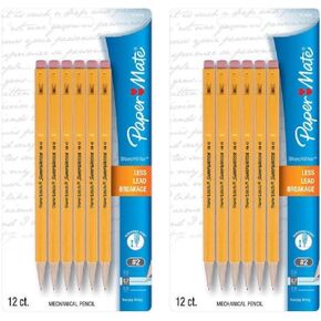 Paper Mate SharpWriter Mechanical Pencils, 0.7mm, HB #2, Yellow, 24 Count
