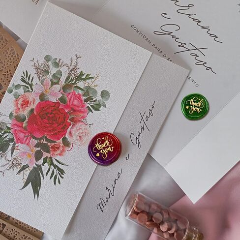Words Thank You Wax Seal Stamp Embossed Stamp Sealing Removable 1" Brass Wax Seal Stamp Head with Wooden Handle Wedding Invitations Envelopes Gift Packing Thanksgiving Craft Decor in Saudi Arabia