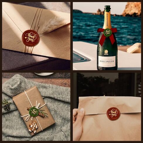 Words Thank You Wax Seal Stamp Embossed Stamp Sealing Removable 1" Brass Wax Seal Stamp Head with Wooden Handle Wedding Invitations Envelopes Gift Packing Thanksgiving Craft Decor in Saudi Arabia