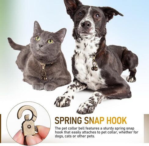 SUPVOX Pet Collar Bell: 2 Loud Brass Pet Bells with Spring Hook - Vintage Brass Bell Decorative, Pet Pendant Accessories for Decr, Pet Tracking in Saudi Arabia