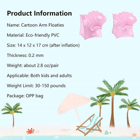 Arm Floaties for Kids - Cute Cartoon Pool Arm Floaties Armbands Inflatable Swim Floaty PVC Arm Floats for Kids 3-5-6-12 Years in Saudi Arabia