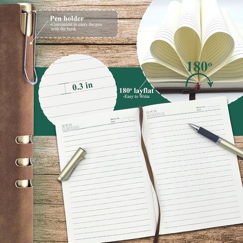 Leather Journal Notebook with Pen, A5 (5.8" x 8.3"), 256 Pages, Lined Paper, 100gsm Thick, Softcover Journals for Writing, Note Taking, Travel, Work, School, Diary, College Ruled, with Index Tabs Stickers (Red) in Saudi Arabia