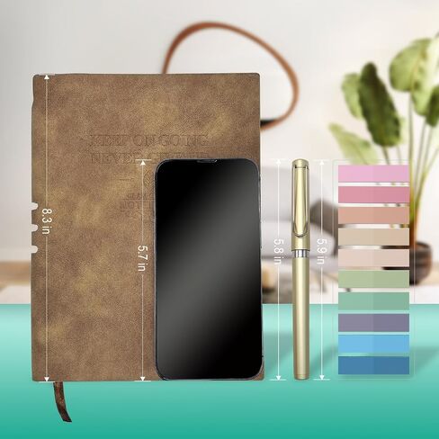 Leather Journal Notebook with Pen, A5 (5.8" x 8.3"), 256 Pages, Lined Paper, 100gsm Thick, Softcover Journals for Writing, Note Taking, Travel, Work, School, Diary, College Ruled, with Index Tabs Stickers (Red) in Saudi Arabia