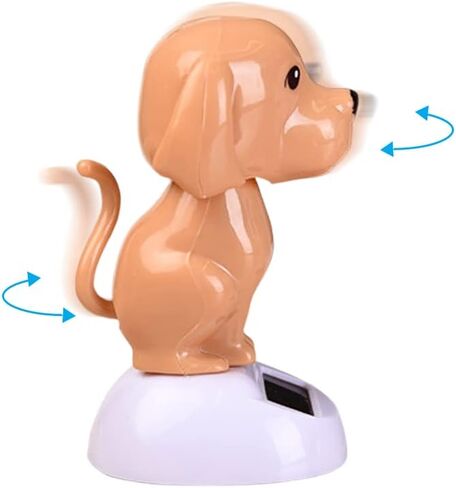 Solar Dancing Puppy Doll Ornament - Shaking Figurine for Car, Home, Offices & Vehicle Interior Decoration (Brown) in Kuwait