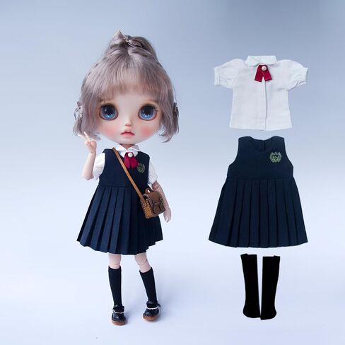 BJD Doll Clothes Shirt Vest Skirt for Blyth Ymy Licca Azones Ob24 Ob27 Doll Accessories Toys (Set3)(Only Clothes) in Saudi Arabia