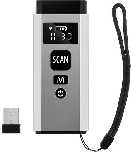 Barcode Scanner Bluetooth, Mini 1d 2D Barcode Reader 3 in 1 Connection Portable Qr Code Scanner with TFT Screen for POS Tablet iOS Android Windows Mac Smartphone in Kuwait