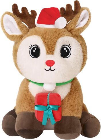 Christmas Santa Claus Plush Santa Claus Stuffed Animals Wearing Christmas Trees Hat Kawaii Gnome Plushie Creative Party Decor Gift for Kids(Santa Claus, 13 Inch in Kuwait