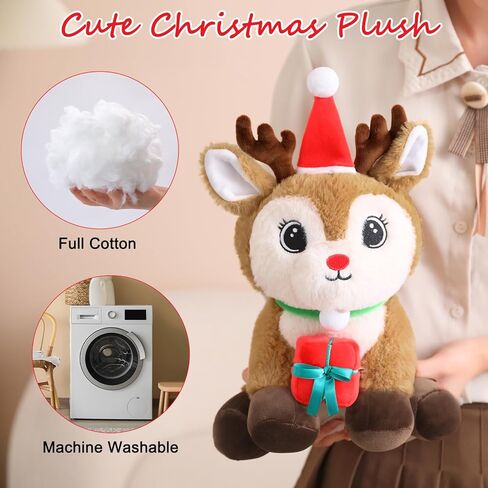 Christmas Santa Claus Plush Santa Claus Stuffed Animals Wearing Christmas Trees Hat Kawaii Gnome Plushie Creative Party Decor Gift for Kids(Santa Claus, 13 Inch in Kuwait