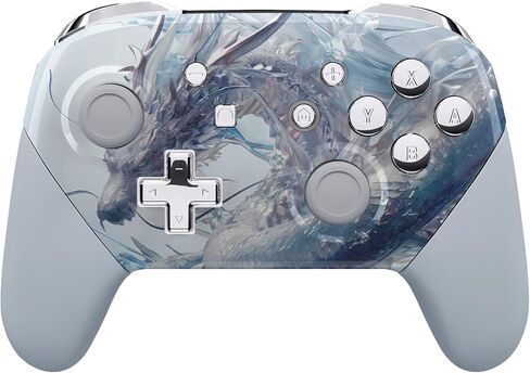 eXtremeRate Silver Splatter Faceplate Backplate Handles for Nintendo Switch Pro Controller, Replacement Hand Grip Housing Shell Buttons for Nintendo Switch Pro Controller - Controller NOT Included in Saudi Arabia