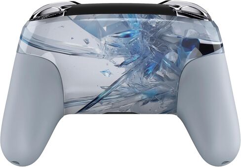 eXtremeRate Silver Splatter Faceplate Backplate Handles for Nintendo Switch Pro Controller, Replacement Hand Grip Housing Shell Buttons for Nintendo Switch Pro Controller - Controller NOT Included in Saudi Arabia