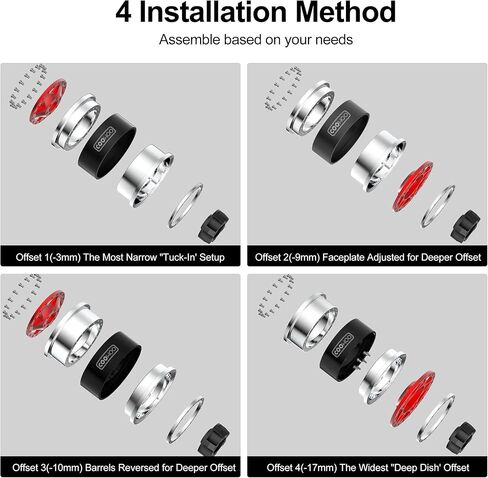 أجزاء ترقية عجلات COOWOO RC، 1.9 بوصة عجلات Beadlock قابلة للتعديل لشاحنات 1/10 TRX6 TRX4 أو SCX10 RC، مصنوعة من سبائك الألومنيوم، على شكل دمعة، مجموعة من 4 قطع، أحمر in Kuwait