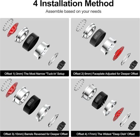 أجزاء ترقية عجلات COOWOO RC، 1.9 بوصة عجلات Beadlock قابلة للتعديل لشاحنات 1/10 TRX6 TRX4 أو SCX10 RC، مصنوعة من سبائك الألومنيوم، على شكل دمعة، مجموعة من 4 قطع، أحمر in Kuwait