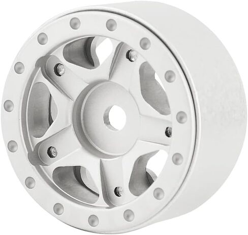 عجلات Beadlock مقاس 1.0 بوصة، 4 قطع من إطارات Beadlock من الألومنيوم لملحقات ترقيات السيارات الزاحفة المحورية SCX24 1/24 RC (أسود) in Saudi Arabia