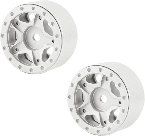 عجلات Beadlock مقاس 1.0 بوصة، 4 قطع من إطارات Beadlock من الألومنيوم لملحقات ترقيات السيارات الزاحفة المحورية SCX24 1/24 RC (أسود) in Saudi Arabia