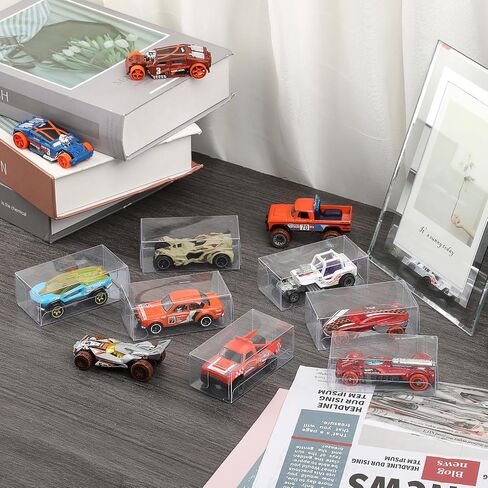 BTSKY 120 جهاز كمبيوتر شخصى 1/64 نموذج سيارة عرض حالة حامي حزم متوافق مع العجلات الساخنة Matchbox جامعي حالة شفافة لعبة صناديق عرض السيارات مربع واضح PVC البلاستيك دييكاست عرض حالة السيارة in Saudi Arabia