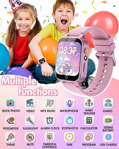 Smart Watch for Kids with Video Camera Music Player Educational Birthday Gifts Toys for 6 7 8 9 10 11 12 Year Old Girls in Saudi Arabia