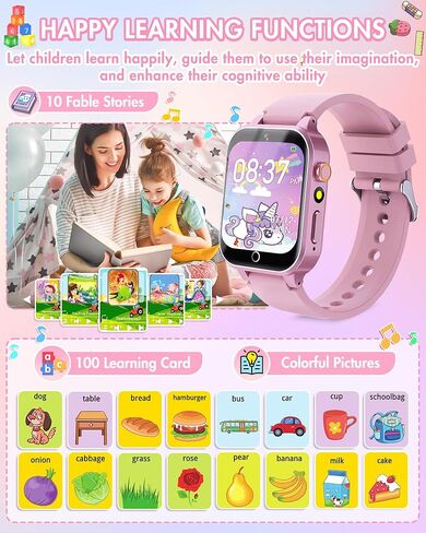 Smart Watch for Kids with Video Camera Music Player Educational Birthday Gifts Toys for 6 7 8 9 10 11 12 Year Old Girls in Saudi Arabia