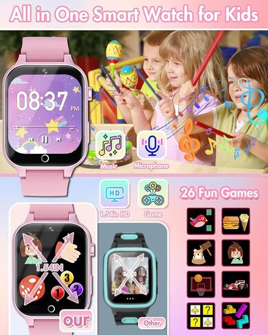 Smart Watch for Kids with Video Camera Music Player Educational Birthday Gifts Toys for 6 7 8 9 10 11 12 Year Old Girls in Saudi Arabia