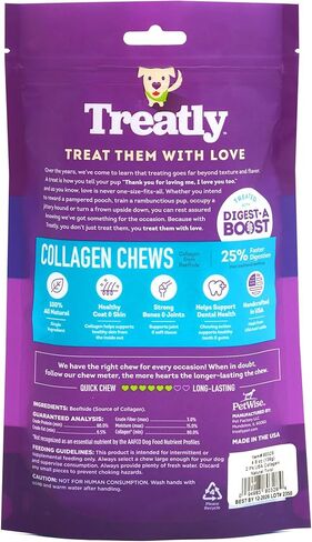 USA Collagen Twist 6-7" Dog Chew Treats - Natural Flavor, 2 Count/1 Pack in Kuwait