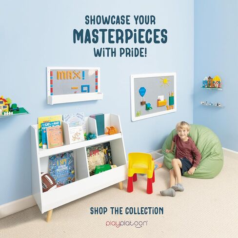 Play Platoon Building Brick Display Shelves 2 Pack Minifigure Display Case Shelf - 10x10 Inch Acrylic Wall Mount Shelf Display for Wall, Compatible with Lego, Megablox, and Other Major Brands - Green in Kuwait