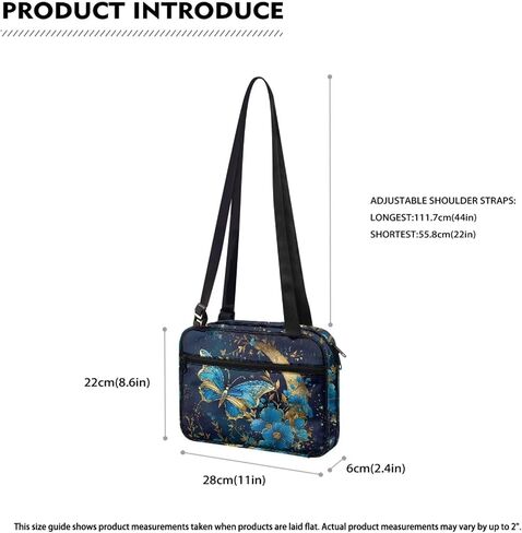 Art Butterfly Bible Bags for Women Moon Print Zipper Book Covers Multifunction Organizer with Adjustable Straps Stylish Bible Carrying Case Pens Bookmarks Documents Phone Holder Pouch in Saudi Arabia