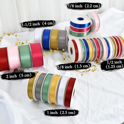 TONIFUL 2 Inch x 50yd Light Pink Satin Ribbon Wide Solid Fabric Ribbon for Gift Wrapping, Floral Bouquets, Bows and Craft Making, Christmas Valentines Birthday Wedding and Party Decoration in Saudi Arabia