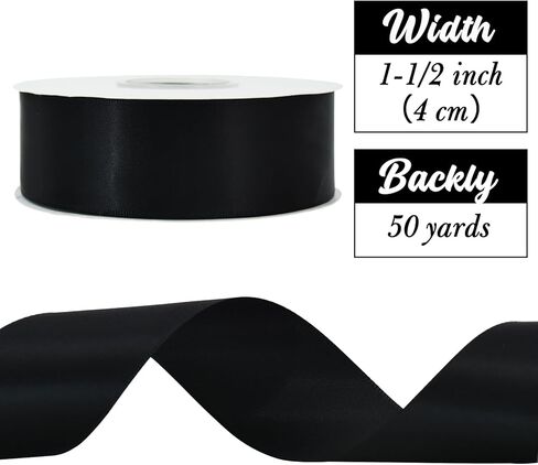 TONIFUL 2 Inch x 50yd Light Pink Satin Ribbon Wide Solid Fabric Ribbon for Gift Wrapping, Floral Bouquets, Bows and Craft Making, Christmas Valentines Birthday Wedding and Party Decoration in Kuwait