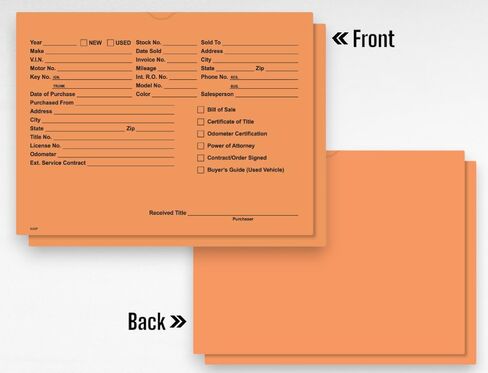 Printed Vehicle Deal Jackets for Auto Car Dealerships - Dealer Supplies - New and Used Cars - 100 Quantity (Lavender) in Kuwait