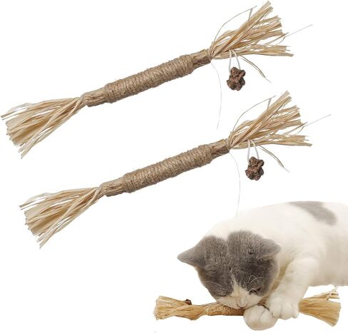 PAZ'S GIFT Catnip Toy Cat Toys Catnip Toy cat chew Toy cat Kicking silvervine Stick Teeth Cleaning Cute Kitten Teething Indoor Interactivecat Dental Care Matatabi (Feather 2pcs) in Kuwait