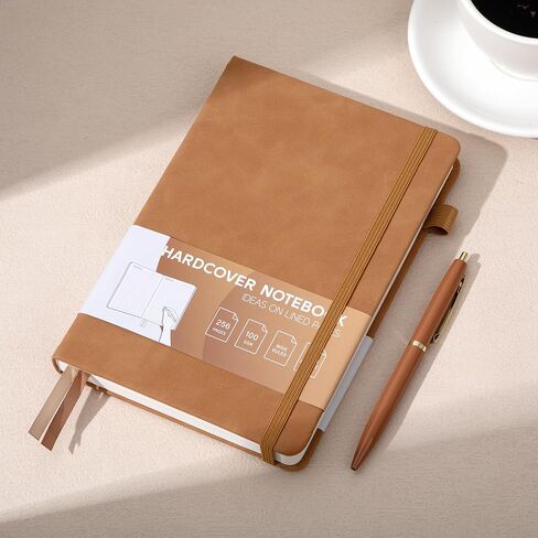 Lined Journal for Women Men 256 Pages 100 Gsm Thick Textured Leather Journaling Notebooks for Writing A5 Wide Ruled Hardcover Notebook for Work School Note Taking, 5.7 x 8.3 In, Pink in Saudi Arabia