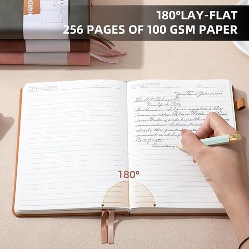 Lined Journal for Women Men 256 Pages 100 Gsm Thick Textured Leather Journaling Notebooks for Writing A5 Wide Ruled Hardcover Notebook for Work School Note Taking, 5.7 x 8.3 In, Pink in Saudi Arabia