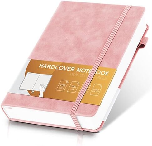 Lined Journal for Women Men 256 Pages 100 Gsm Thick Textured Leather Journaling Notebooks for Writing A5 Wide Ruled Hardcover Notebook for Work School Note Taking, 5.7 x 8.3 In, Pink in Saudi Arabia