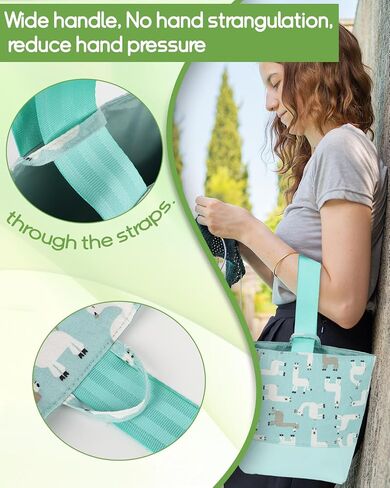 Katech Upgrade Knitting Tote Bag, Portable Knit Wrist Bag for Yarn Holding, Lightweight Travel Wrist Bag for Knitting Yarn Storage Bag Organizer Yarn Holder Bag on The Go Green in Saudi Arabia