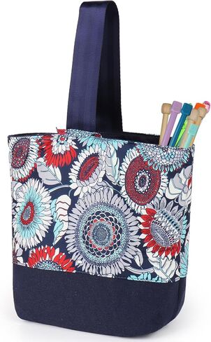 حقيبة حمل الحياكة من Katech، حقيبة معصم محمولة منسوجة لحمل الغزل، حقيبة معصم خفيفة الوزن للسفر لحياكة حقيبة تخزين غزل منظم حقيبة حامل غزل أثناء التنقل باللون الأخضر in Kuwait