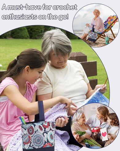 حقيبة حمل الحياكة من Katech، حقيبة معصم محمولة منسوجة لحمل الغزل، حقيبة معصم خفيفة الوزن للسفر لحياكة حقيبة تخزين غزل منظم حقيبة حامل غزل أثناء التنقل باللون الأخضر in Kuwait